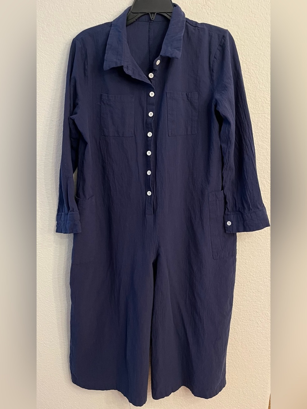 COTTON BLUE WIDE LEG  JUMPER